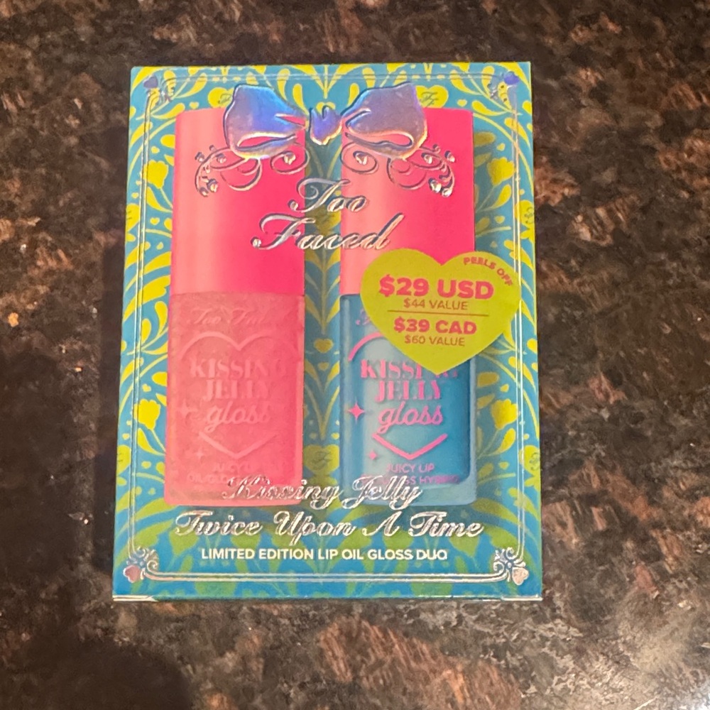 Too Faced Kissing Jelly Lip Oil Gloss Duo - Pink and Blue